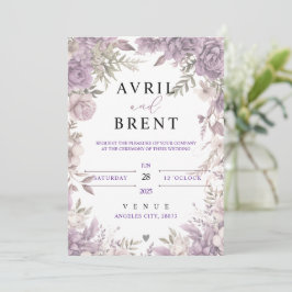 Lavendel Dromen Bloemen Huwelijksuitnodiging Kaart