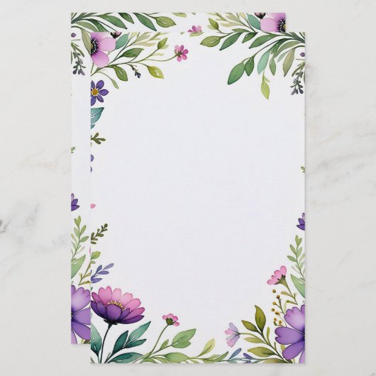 Lavendel dromen briefpapier (Voorkant / Achterkant)