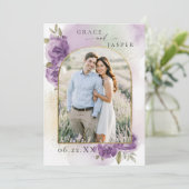 Lavendel Dromerige Rustieke Fotobruiloft Save the  Save The Date (Staand voorkant)