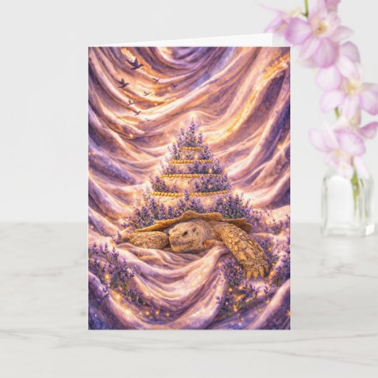 Lavendel Droom Verjaardagstaart Sulcata landschild Kaart (Orchidee)