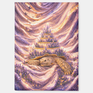 Lavendel Droom Verjaardagstaart Sulcata landschild Magneet