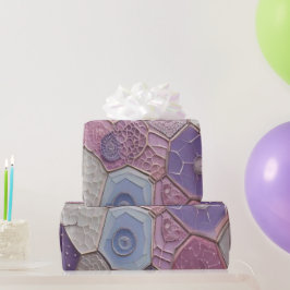 Lavendel Droom: Zachte Paarse en Blauwe Geometrisc Cadeaupapier