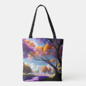 Lavendel droomt onder de hemel van Jacaranda, Tote Bag (Achterkant)