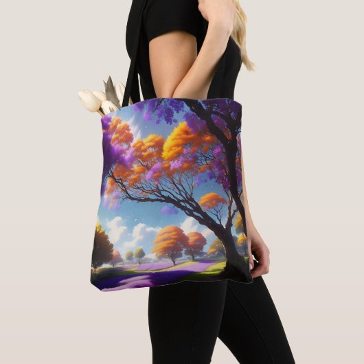 Lavendel droomt onder de hemel van Jacaranda, Tote Bag (Dichtbij)