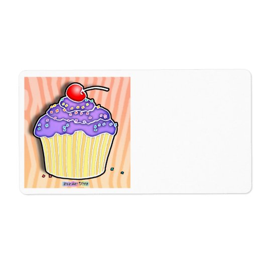 Lavendel druif Frosted CUPCAKE AVERY LABEL (Voorkant)