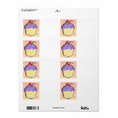 Lavendel druif Frosted CUPCAKE AVERY LABEL (Full Sheet)