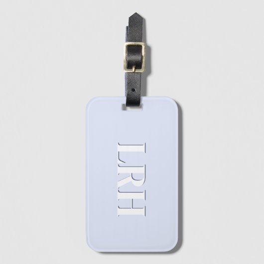 Lavendel Dubbele Laag Eenvoudig Initiaal Monogram  Bagagelabel (Voorkant (verticaal))