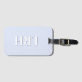 Lavendel Dubbele Laag Eenvoudig Initiaal Monogram  Bagagelabel (Voorkant (horizontaal))