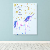 Lavendel Eenhoorn bereik voor de sterren Canvas Afdruk (Insitu (Houten vloer))