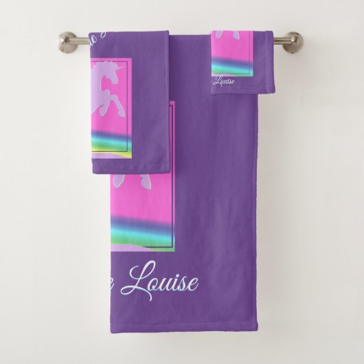 Lavendel eenhoorn silhouet Kinder Bad Handdoek (Insitu)