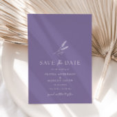 Lavendel Eenvoudige Bruiloft Bewaar de Datum Uitno Kaart
