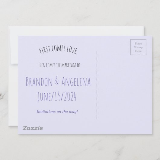  lavendel - eenvoudige florale bloeding - sparen d aankondiging (Achterkant)