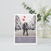 Lavendel Eenvoudige & Moderne Foto Bewaar de Datum Aankondigingskaart (Staand voorkant)