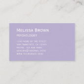 Lavendel Eenvoudige Paarse Witte Script Moderne Kl Visitekaartje (Achterkant)