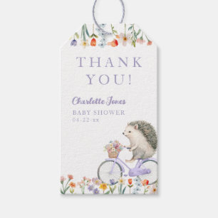 Lavendel Egeltje Baby Shower Bedankkaartjes Cadeaulabel