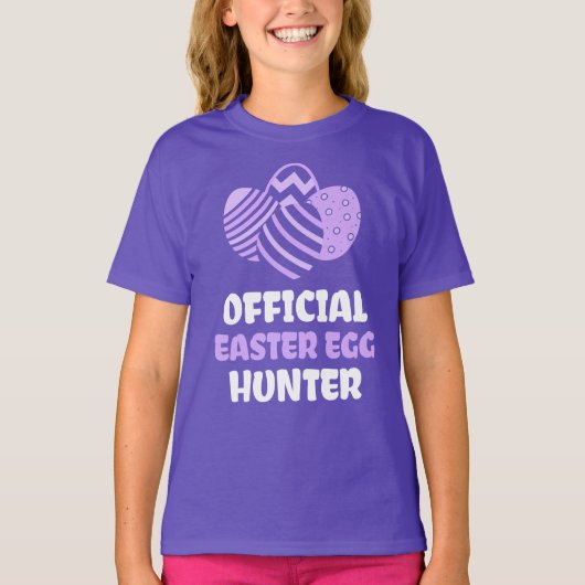 Lavendel Egg Hunter Kinder Shirt (Voorkant)