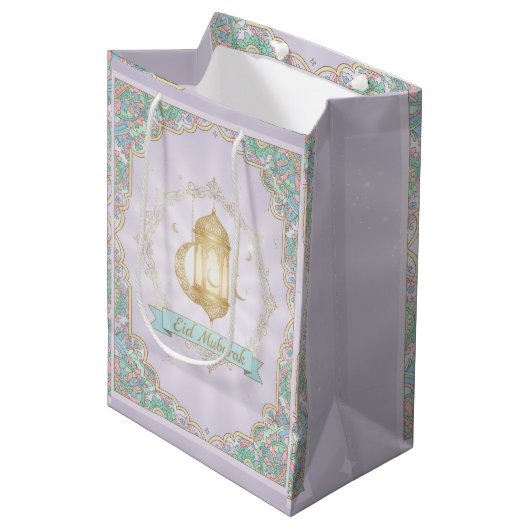 Lavendel Eid Medium Cadeauzakje (Voorkant Gekanteld)