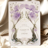 Lavendel Elegance Art Nouveau bruiloft uitnodiging