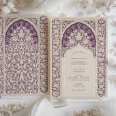 Lavendel Elegance Art Nouveau Kant Bruiloft Kaart
