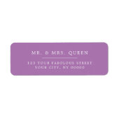 Lavendel Elegant Classic Eenvoudig Retouradres Etiket (Voorkant)
