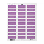 Lavendel Elegant Classic Eenvoudig Retouradres Etiket (Full Sheet)