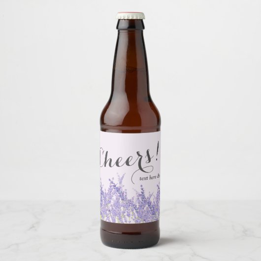 lavendel, elegant, modern, trendy, floraal, paars bier etiket (Voorkant)