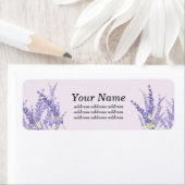 lavendel, elegant, modern, trendy, floraal, paars etiket (Insitu)