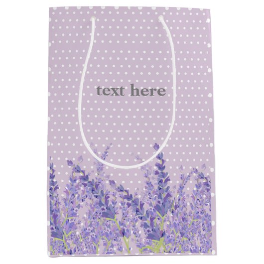 lavendel, elegant, modern, trendy, floraal, paars medium cadeauzakje (Voorkant)