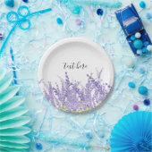 lavendel, elegant, modern, trendy, floraal, paars papieren bordje (Feest)