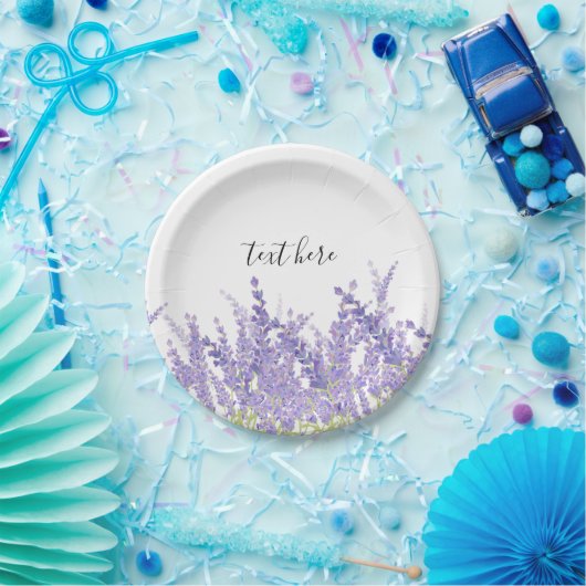 lavendel, elegant, modern, trendy, floraal, paars papieren bordje (Feest)
