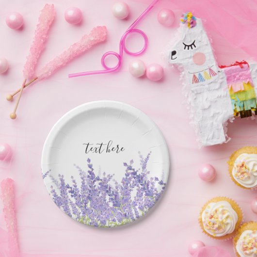 lavendel, elegant, modern, trendy, floraal, paars papieren bordje (Feest)