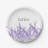 lavendel, elegant, modern, trendy, floraal, paars papieren bordje (Voorkant)