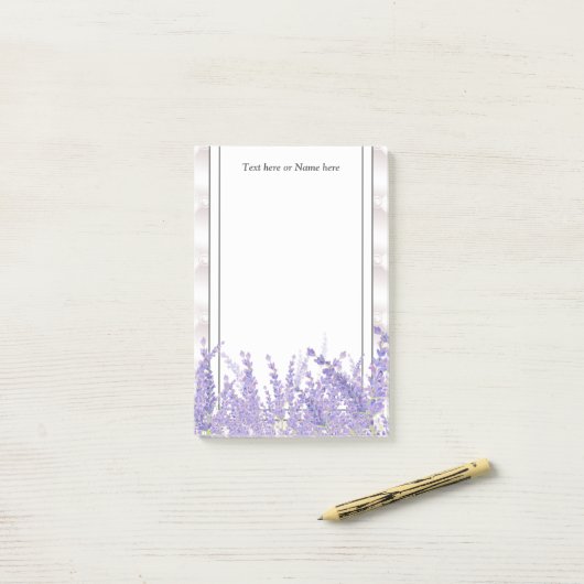 lavendel, elegant, modern, trendy, floraal, paars post-it® notes (Op bureau)