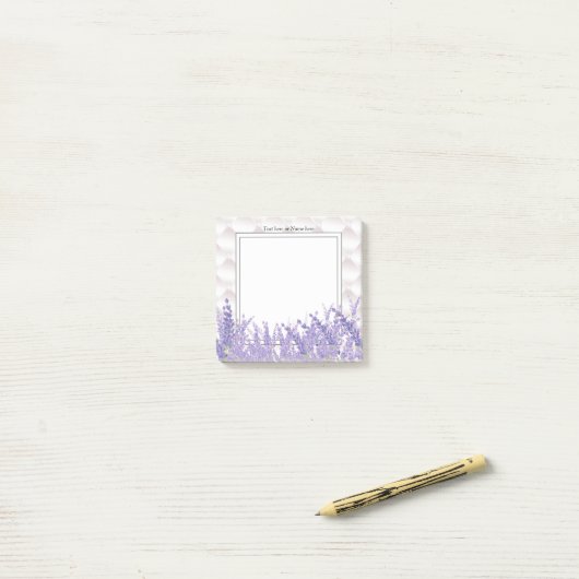 lavendel, elegant, modern, trendy, floraal, paars post-it® notes (Op bureau)