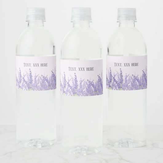 lavendel, elegant, modern, trendy, floraal, paars waterfles etiket (Flessen)