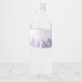 lavendel, elegant, modern, trendy, floraal, paars waterfles etiket (Achterkant)