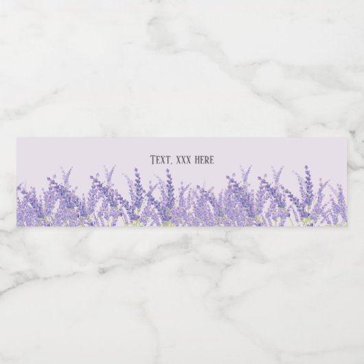 lavendel, elegant, modern, trendy, floraal, paars waterfles etiket (Enkel label)