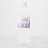 lavendel, elegant, modern, trendy, floraal, paars waterfles etiket (Voorkant)