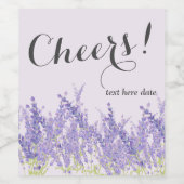 lavendel, elegant, modern, trendy, floraal, paars wijn etiket (Enkel label)