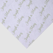 Lavendel & Elegant mosgroen script trouwdag Tissuepapier (Detail)