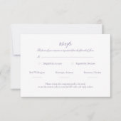 Lavendel Elegant Script Wedding RSVP met QR-code (Voorkant)