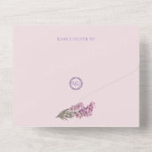 Lavendel Elegant Trouw Alles In Eén Uitnodiging (Achterkant)