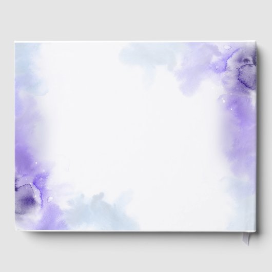 Lavendel Elegant Waterverf Bruiloft Gastenboek (Achterkant)