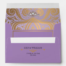 Lavendel Elegante Artdeco Diamant Gouden Trouwring