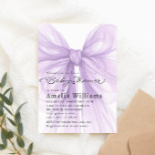 Lavendel Elegante Baby Shower Strikte Boog Kaart