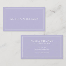 Lavendel Elegante Minimalistische Professionele Visitekaartje