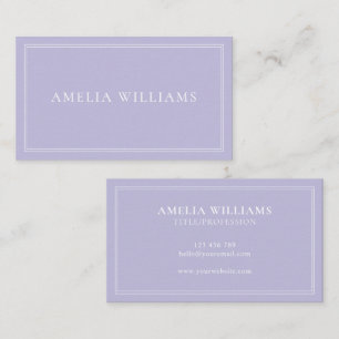 Lavendel Elegante Minimalistische Professionele Visitekaartje