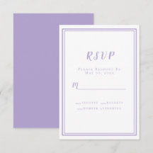 Lavendel Elegante Minimalistische Trouwkaart 