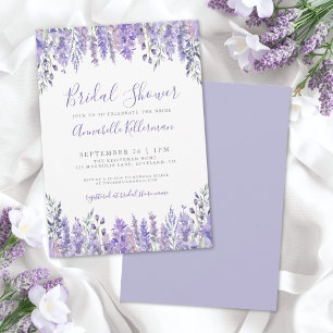 Lavendel Elegante Waterverf Bloemachtige Bruidsdou Kaart