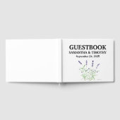 Lavendel Elegante Waterverf Paarse Bloemen Bruilof Gastenboek (Volledig)